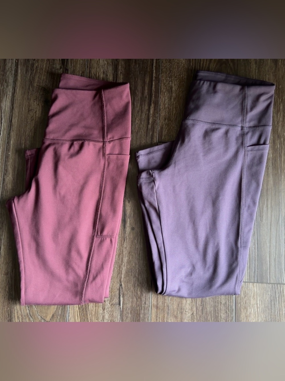 Danskin Women’s High-Rise Leggings set in maroon and plum-Large